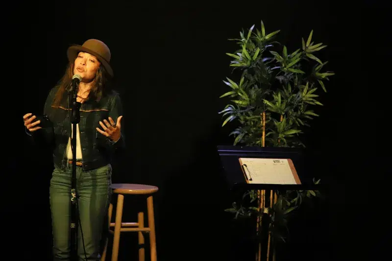 A person performs at Nuyorican Poets Café