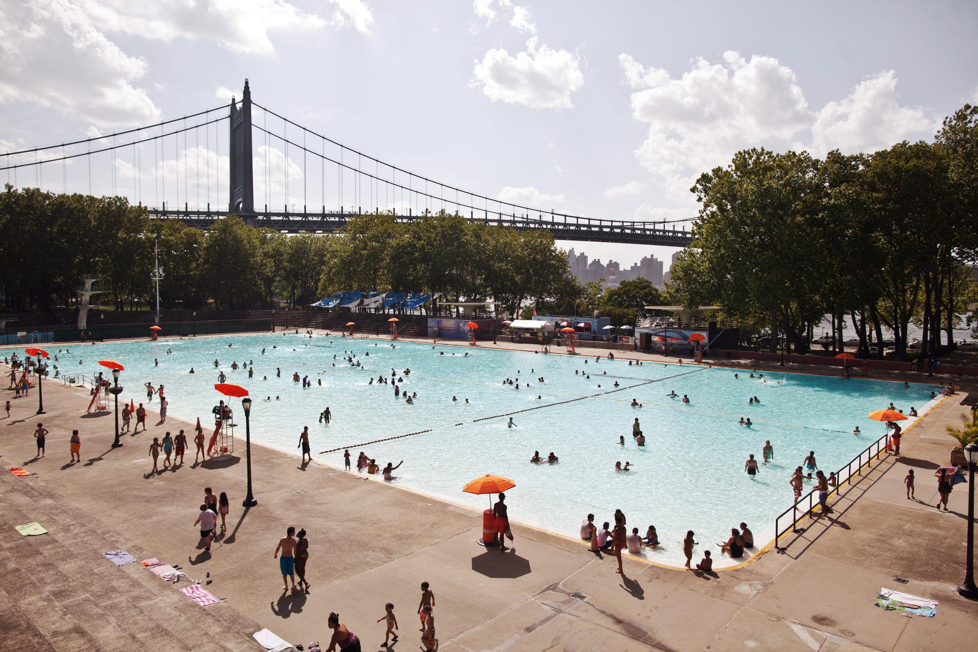 Taking a break from the heat at Astoria Park pool 