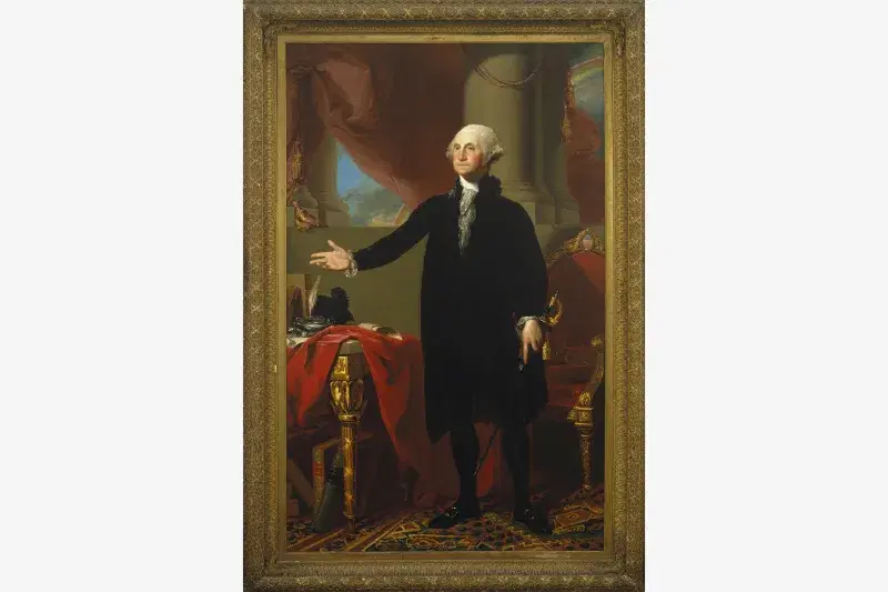 "George Washington" (1796), Gilbert Stuart. Courtesy, Brooklyn Museum, Dick S. Ramsay Fund and Museum Purchase Fund