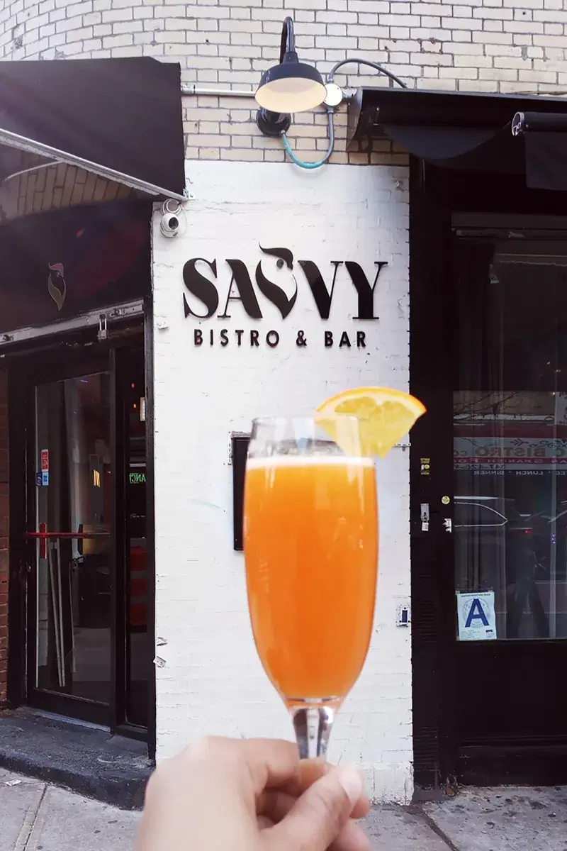 drink at savy bistro exterior in Brooklyn