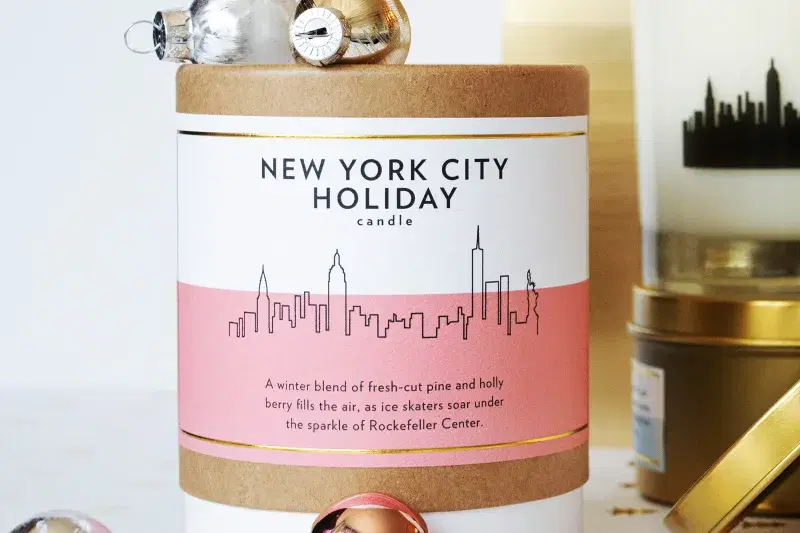 New York City Holiday Soy Candle. Courtesy, Scripted Fragrance 