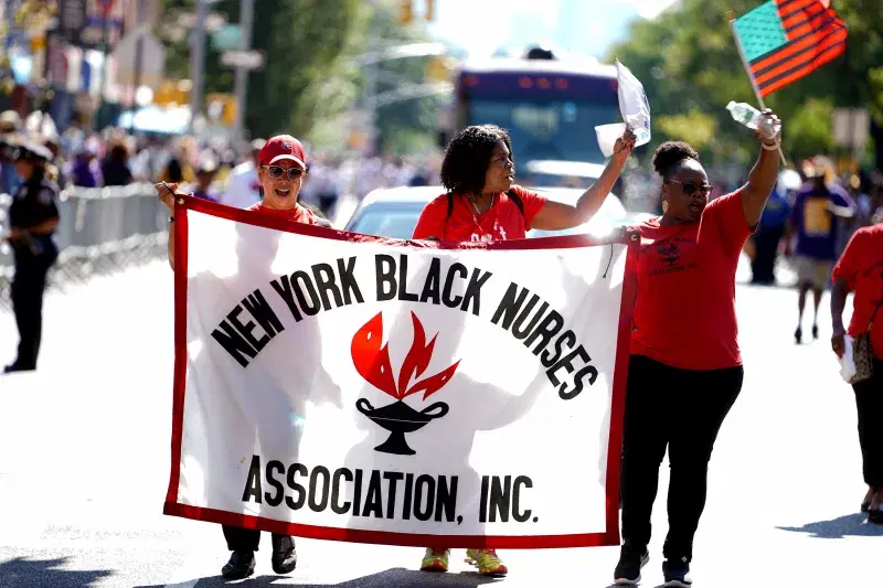 New York Black Nurses Association at the African American Day Parade. Photo: PolyGraffix Photography